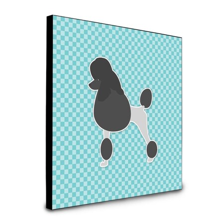 Carolines Treasures 8 x 8 x 0.625 in. Poodle Checkerboard Blue Artwork Panel Wall Decor BB3739UP88